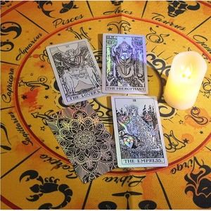 Classic Holographic Tarot Deck 78 cards Gift Set with Guidebook beginners
